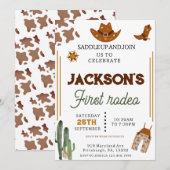 Jongens Mijn Eerste Rodeo Cowboy 1e Verjaardag Kaart (Voorkant / Achterkant)