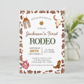 Jongens Mijn Eerste Rodeo Cowboy 1e Verjaardag Kaart (Staand voorkant)