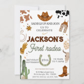 Jongens Mijn Eerste Rodeo Cowboy 1e Verjaardag Kaart (Voorkant)