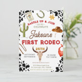 Jongens Mijn Eerste Rodeo Cowboy 1e Verjaardag Kaart (Staand voorkant)