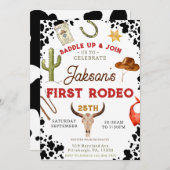 Jongens Mijn Eerste Rodeo Cowboy 1e Verjaardag Kaart (Voorkant / Achterkant)