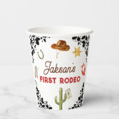 Jongens Mijn Eerste Rodeo Cowboy 1e Verjaardag Papieren Bekers (Achterkant)