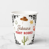 Jongens Mijn Eerste Rodeo Cowboy 1e Verjaardag Papieren Bekers (Voorkant)