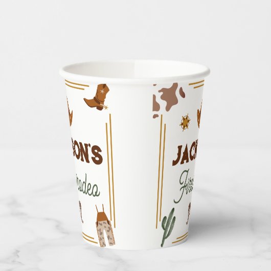 Jongens Mijn Eerste Rodeo Cowboy 1e Verjaardag Papieren Bekers (Links)