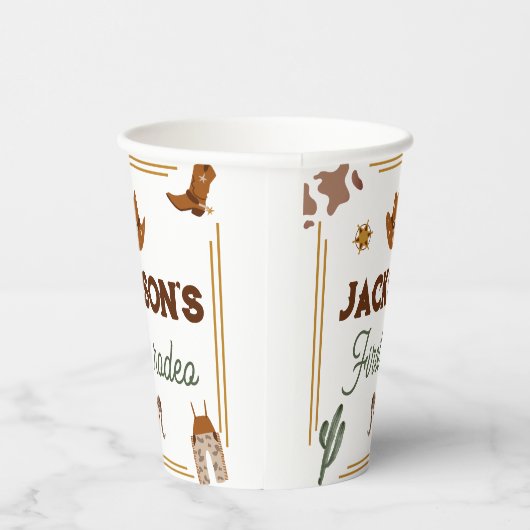 Jongens Mijn Eerste Rodeo Cowboy 1e Verjaardag Papieren Bekers (Rechts)