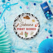 Jongens Mijn Eerste Rodeo Cowboy 1e Verjaardag Papieren Bordje (Feest)