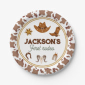 Jongens Mijn Eerste Rodeo Cowboy 1e Verjaardag Papieren Bordje (Voorkant)