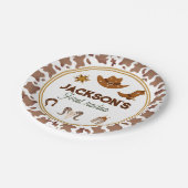 Jongens Mijn Eerste Rodeo Cowboy 1e Verjaardag Papieren Bordje (Gekanteld)