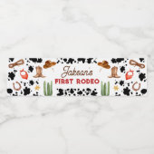 Jongens Mijn Eerste Rodeo Cowboy 1e Verjaardag Waterfles Etiket (Enkel label)