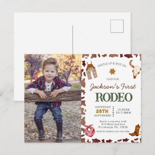 Jongens Mijn eerste Rodeo Cowboy 1e verjaardagsfot Briefkaart