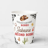 Jongens Mijn tweede Rodeo Cowboy 2e Verjaardag Papieren Bekers (Achterkant)