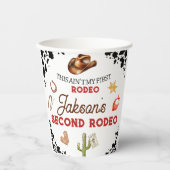 Jongens Mijn tweede Rodeo Cowboy 2e Verjaardag Papieren Bekers (Voorkant)