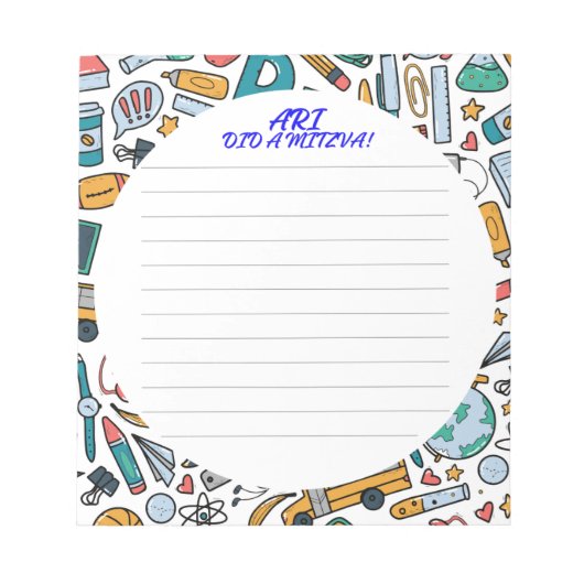 Jongens Mitzva Note Notitieblok (Voorkant)