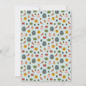 Jongens Modern Blauw Monster Alien Kids Verjaardag Kaart (Achterkant)