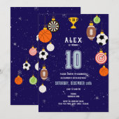 Jongens Modern Blue Sports Kinder kerstverjaardag Kaart (Voorkant / Achterkant)