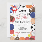 Jongens Modern Fun Sport Kids Verjaardag Uitnodigi Kaart (Voorkant)