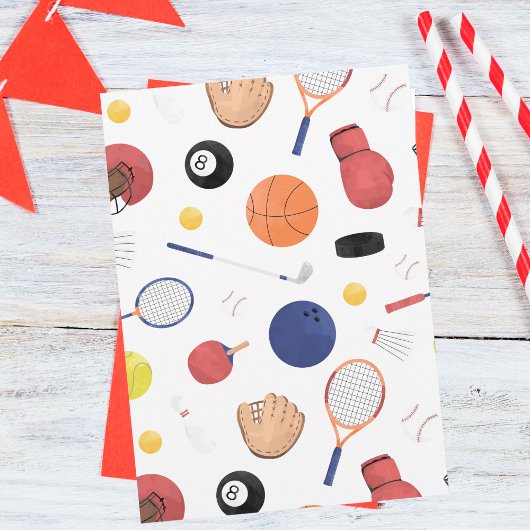 Jongens Modern Fun Sport Kids Verjaardag Uitnodigi Kaart