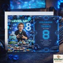Jongens Modern Koel Blauw Gaming 8e Verjaardagsfee