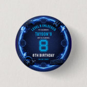 Jongens Modern Koel Blauw Gaming 8e Verjaardagsfee Ronde Button 3,2 Cm (Voorkant)