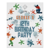 Jongens Modern Paintball Verjaardagsfeestje Welkom Perfect Poster (Voorkant)