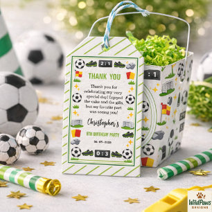 Jongens Modern Sport Voetbal Kids 8e Verjaardagsfe Cadeaulabel