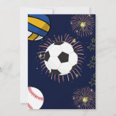 Jongens Moderne Blauwe Sport Kids Verjaardag uitno Kaart (Achterkant)