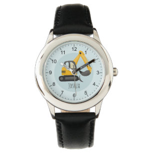 Jongens Moderne Bouw Graafmachine Horloge