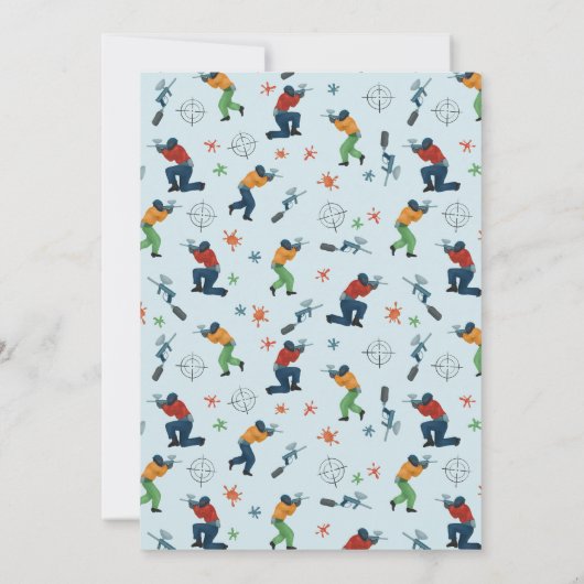 Jongens Moderne Paintball Splatter Party Kinderen  Kaart (Achterkant)