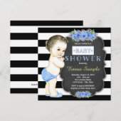 Jongens Moderne Schoolbord Baby Shower Kaart (Voorkant / Achterkant)