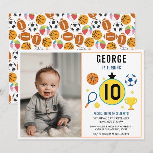 Jongens Moderne Sport Kinderen Verjaardag | Game D Kaart (Voorkant / Achterkant)