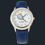 Jongens Moderne Sport Tennis Kinder Horloge<br><div class="desc">Dit schattige en moderne kinder horloge heeft een tennisracket en een bal,  met een eenvoudige achtergrond. Het horloge kan worden gepersonaliseerd met uw jongensnaam,  en duidelijke cijfers,  het perfecte cadeau voor elke sportliefhebber.</div>