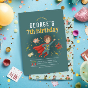 Jongens Moderne Superheld Comic Book Kids Verjaard Kaart