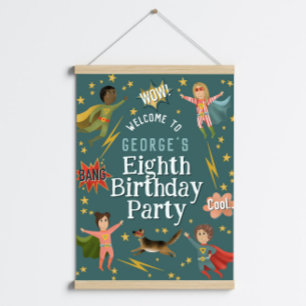 Jongens Moderne Superheld Kids Verjaardag Welkom T Perfect Poster