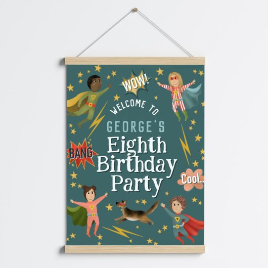 Jongens Moderne Superheld Kids Verjaardag Welkom T Perfect Poster