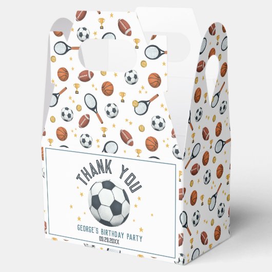 Jongens Moderne Voetbal Sport Kids Verjaardag Bedankdoosjes (Geopend)