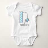 Jongens Monogram Bodysuit Baby Boy Elephant Initia (Voorkant)