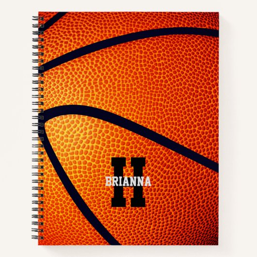 jongens monogrammen basketbal notitieboek (Voorkant)