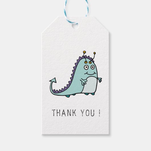 Jongens Monster 1e Verjaardagsfeestje Cadeaulabel (Voorkant)
