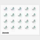 Jongens Monster 1e Verjaardagsfeestje Ronde Sticker (Vel)
