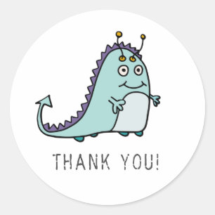 Jongens Monster 1e verjaardagsfeestje Ronde Sticker