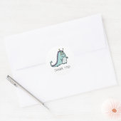 Jongens Monster 1e Verjaardagsfeestje Ronde Sticker (Envelop)