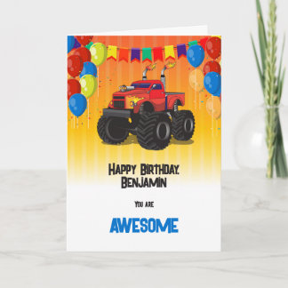 Jongen's Monster Truck Birthday Kaart