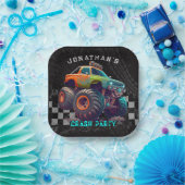 Jongens Monster Truck Rally Verjaardagsfeest Papieren Bordje (Feest)