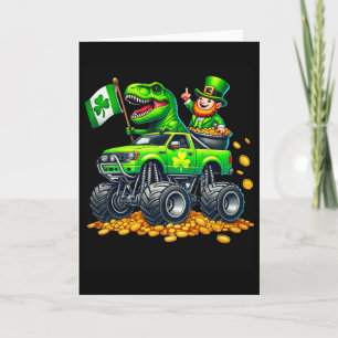 Jongens Monster Truck T-rex Leprechaun St. Patrick Kaart