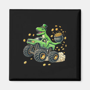 Jongens Monster Truck T-rex St. Patrick's Dag Dino Magneet