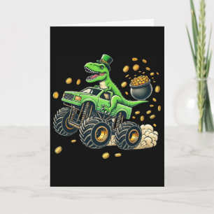 Jongens Monster Truck T-rex St. Patricks Dag Dinos Kaart