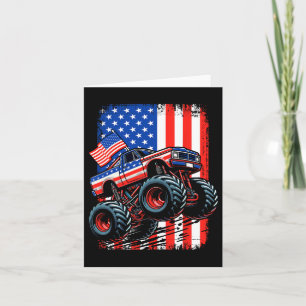 Jongens Monster Truck USA Vlag Monster Truck 4e va Kaart