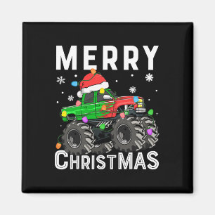 Jongens Monster Truck Vrolijk Kerstmis Sinterklaas Magneet