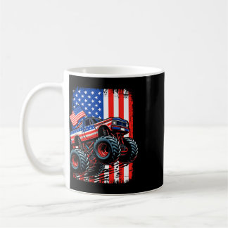 Jongens Monstertruck Usa Vlag Monstertruck 4 juli Koffiemok