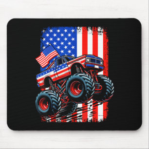 Jongens monstertruck usa vlag monstertruck 4 juli muismat